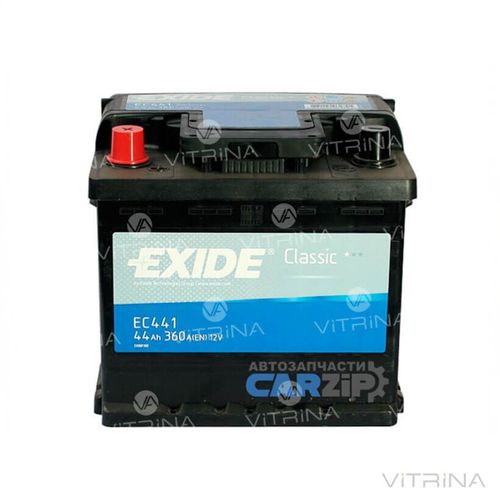 Акумулятор EXIDE CLASSIC 44Ah-12v EC441 (207х175х190) | L, EN360 (Європа)