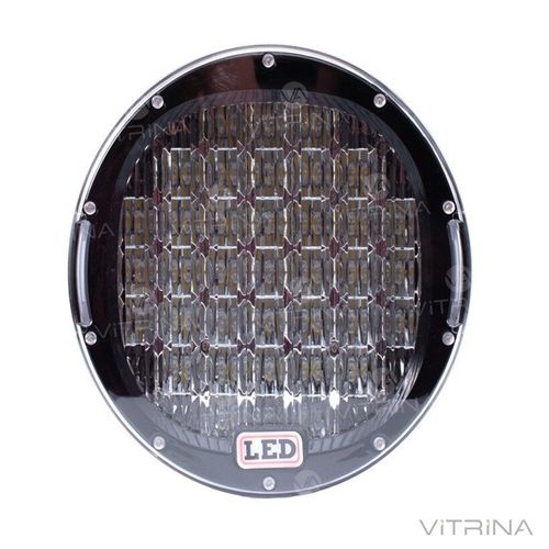 Світлодіодна фара LED (ЛІД) кругла 185W (37 діодів) 222 мм х 222 мм х 72 мм | VTR