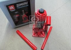 Домкрат пляшковий - 5т 195-380 мм пластик, червоний | Дорожня карта