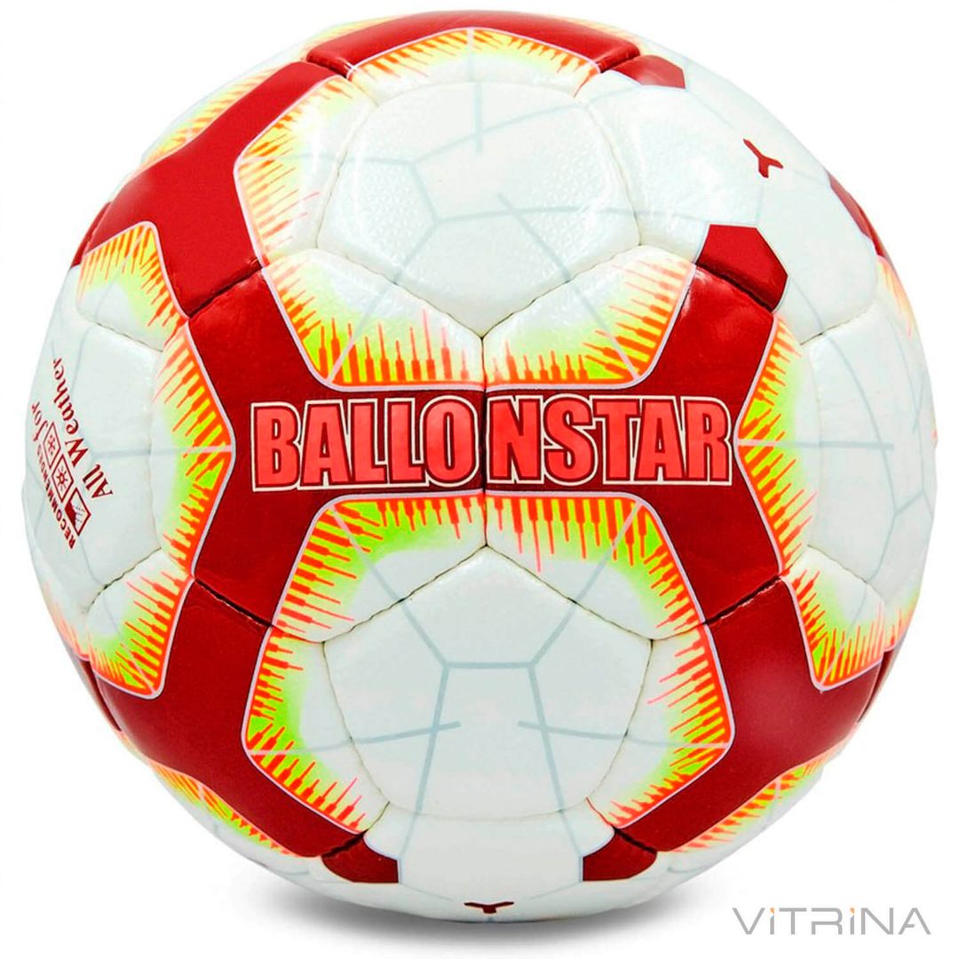 Футбольный мяч №5 Crystal Ballonstar 2018-2019 C-2840 (5 слоев, сшит вручную, белый-красный)