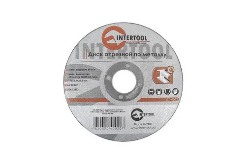 Круг відрізний 115 х 1,2 х 22,2 мм по металу Intertool | CT-4002