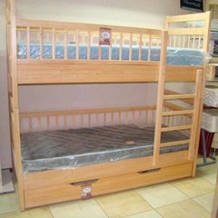 Двухъярусная детская кровать, массив ольхи с нижним ящиком (эко, трансформер, дерево) 190х80х170см | VTR
