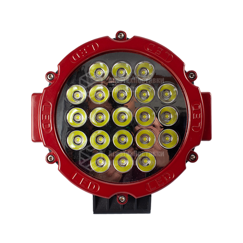 Светодиодная фара LED (ЛЕД) круглая 63W (21 лампа) red | VTR
