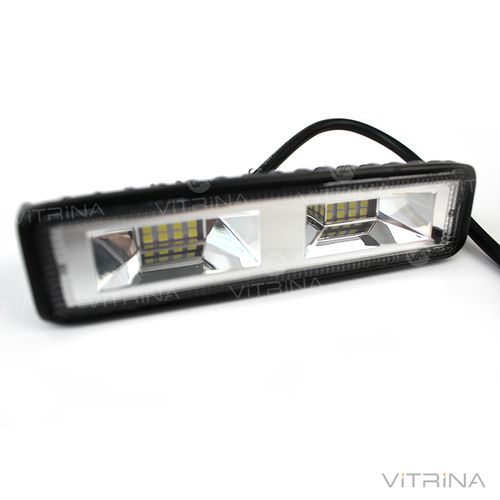 Светодиодная фара LED (ЛЕД) прямоугольная (16 диодов) 48W 6500K (10см х 4,5см х 4см) алюминий | VTR