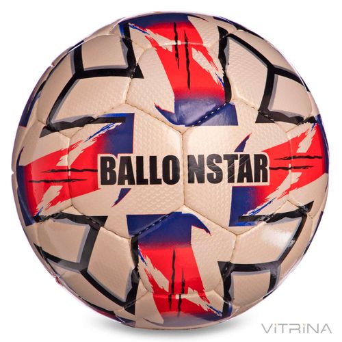 Футбольний м'яч №5 Crystal Ballonstar FB-2364 (5 шарів, зшитий вручну, білий-чорний-червоний)