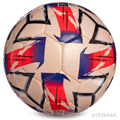 Футбольный мяч №5 Crystal Ballonstar FB-2364 (5 слоев, сшит вручную, белый-черный-красный)