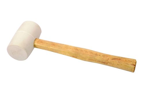 Киянка Mastertool - 340 г х 55 мм, біла гума, ручка дерев'яна | 02-0311