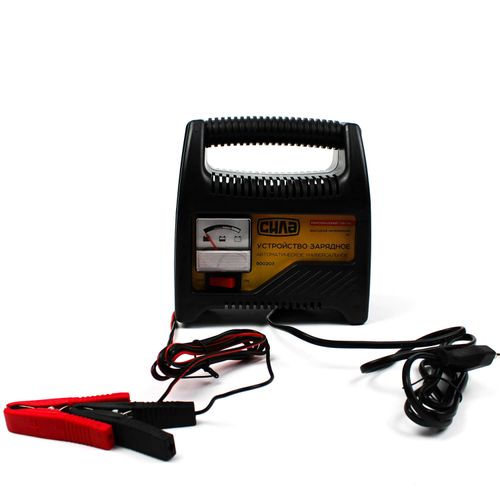 Зарядний пристрій для авто 12В 6А (стрілочний індикатор) | СИЛА 900203