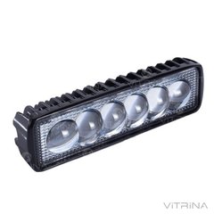 Светодиодная фара LED (ЛЕД) прямоугольная 18W (6 диодов) (наружная) 3D линза | VTR
