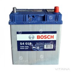 Аккумулятор BOSCH 40Ah-12v S4018 (187x127x227) с тонкими клеммами | R,EN330 (Азия)