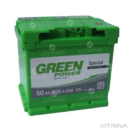 Аккумулятор Green Power 50 А.З.Е. со стандартными клеммами | R, EN420 (Европа)