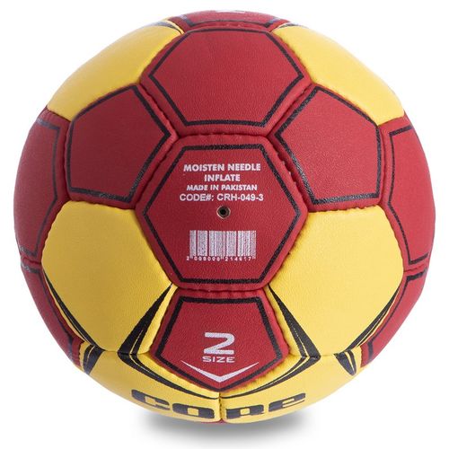 Мяч для гандбола CORE PLAY STREAM CRH-049-2 (PU, р-р 2, сшит вручную, желтый-красный)