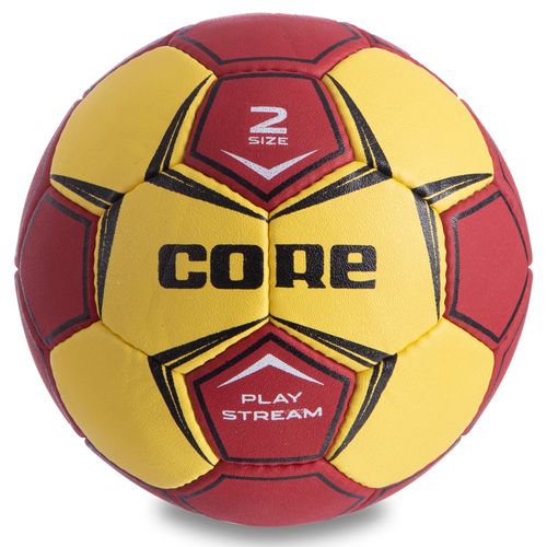 М'яч для гандболу CORE PLAY STREAM CRH-049-2 (PU, р-р 2, зшитий вручну, жовтий-червоний)