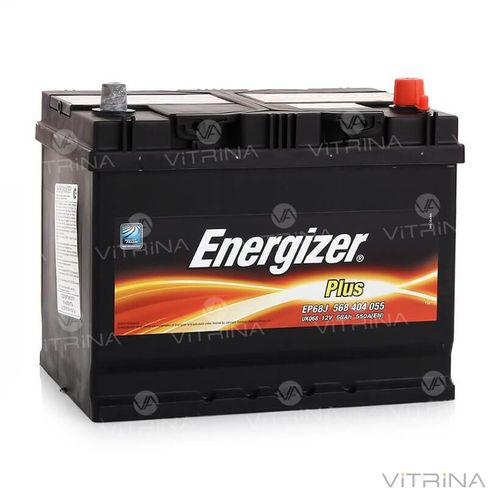 Акумулятор ENERGIZER Plus 68Ah-12v (261х175х220) зі стандартними клемами | R, EN550 (Європа)