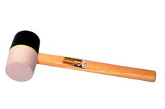 Киянка Mastertool - 450 г х 60 мм, черно-белая резина, ручка деревянная | 02-0322
