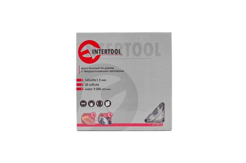 Пильний диск 160 х 30T х 20 мм Intertool | CT-3016
