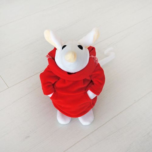М'яка іграшка Kidsqo Мишеня Скиппи 15cм білий з червоним (176)