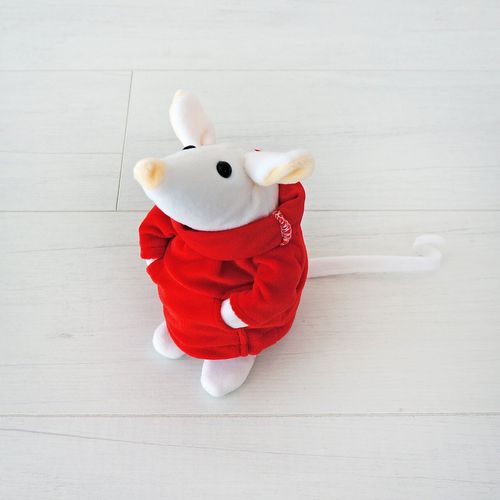 Мягкая игрушка Kidsqo Мышонок Скиппи 15cм белый с красным (176)
