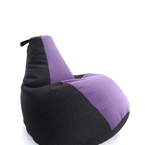 Крісло мішок груша Чорно-фіолетовий, XL 85х105, Мікророгожка з внутрішнім чохлом