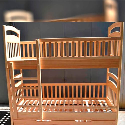 Двоярусне дитяче ліжко, масив вільхи з нижнім ящиком (еко, трансформер, посилений каркас, дерево) 190х80х170см | VTR