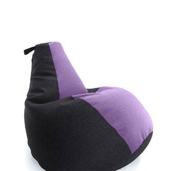 Кресло мешок груша Черно-фиолетовый, XXL 90х130, Микророгожка с внутренним чехлом
