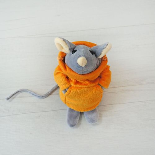 Мягкая игрушка Kidsqo Мышонок Сниффи 15cм серый с оранжевым (175)