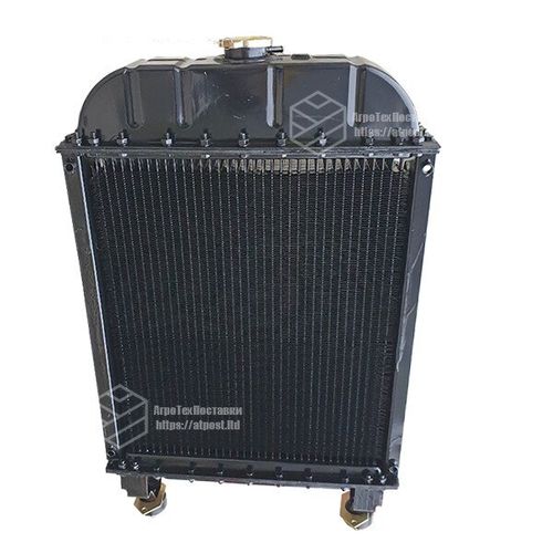Радиатор водяной МТЗ-1221 (медн) (4-х рядный) + крышка + аморт. х 2 шт (метал бачки) | VTR
