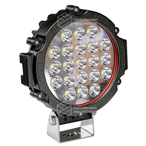Світлодіодна фара LED (ЛІД) кругла 63W (21 лампа) black | VTR