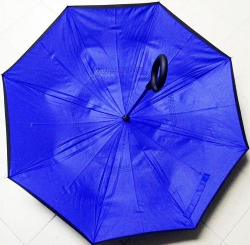 Зонт обратного сложения антизонт ветрозащитный д110см 8сп MHZ WHW17133 Blue