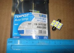 Лампа світлодіодна LED Софітні C5W 12V T11x31-S8.5 (6SMD, size 5050) WHITE | TEMPEST