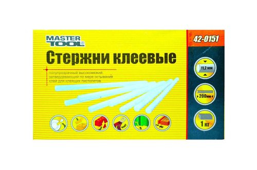 Клейові стрижні Mastertool - 11,2 х 200 мм, прозорі (1 кг) | 42-0151