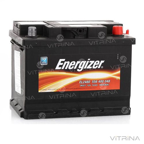 Аккумулятор ENERGIZER 56Ah-12v (242х175х190) со стандартными клеммами | L, EN480 (Европа)