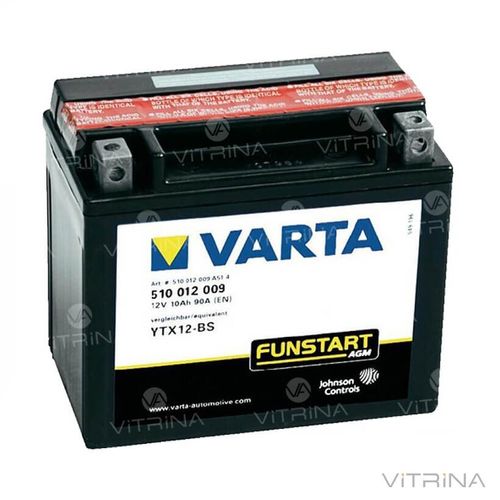 Акумулятор VARTA FS AGM 10Ah-12v YTX12-4, YTX12-BS (152x88x131) зі стандартними клемами | L, Y5, EN150 (Європа)