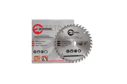 Пильный диск 200 х 36T х 25,4 мм Intertool | CT-3020