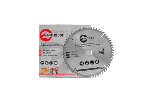 Пильний диск 210 х 60T х 30 мм Intertool | CT-3024