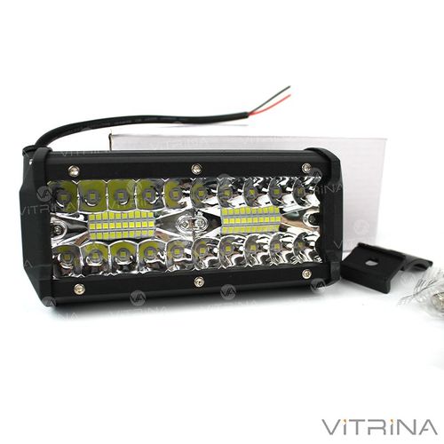 Светодиодная фара LED (ЛЕД) прямоугольная 120W (40 диодов) алюминиевый корпус | VTR