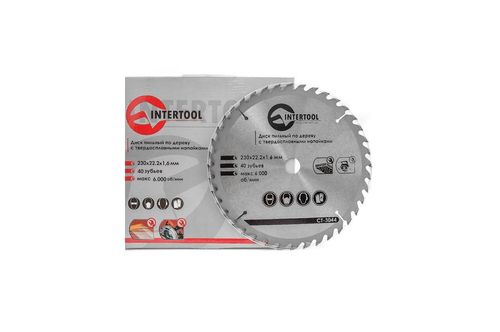 Пильный диск 230 х 40T х 22,2 мм Intertool | CT-3044