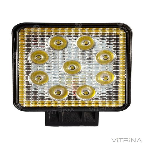 Світлодіодна фара LED (ЛІД) квадратна 27W (+ LED кільце) | VTR