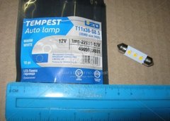 Лампа светодиодная LED софитная C5W 12V Т11x36-S8.5 (3SMD,size 3528) WARM WHITE | TEMPEST