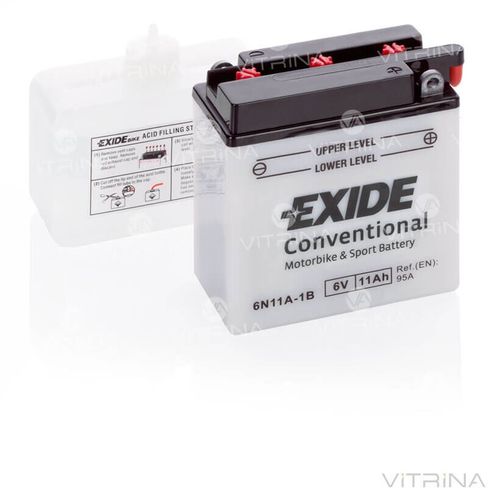 Акумулятор EXIDE 11Ah-6v 6N11A-1B (121х59х131) │ R, EN95 (Європа)