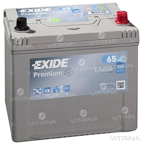 Аккумулятор EXIDE PREMIUM 65Ah-12v EA654 (230х173х222) │ R,EN580 (Корея)