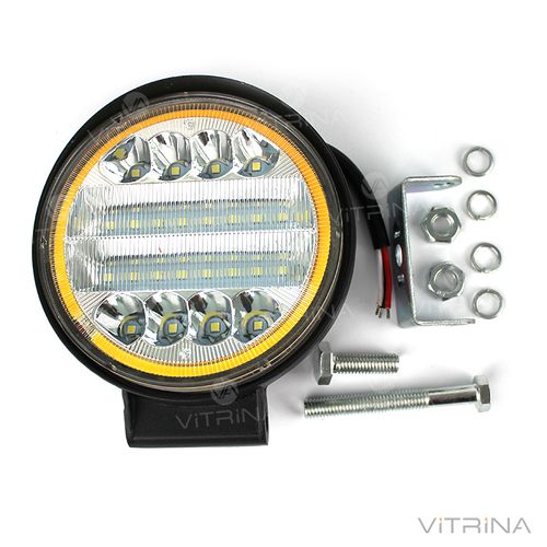 Светодиодная фара LED (ЛЕД) круглая 72W (42 диода) + LED кольцо | VTR
