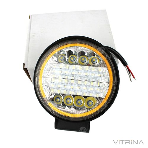 Светодиодная фара LED (ЛЕД) круглая 72W (42 диода) + LED кольцо | VTR