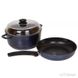 Набор посуды антипригарный Биол - сковорода 240 мм + кастрюля 4 л индиго | I24PC