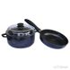 Набор посуды антипригарный Биол - сковорода 240 мм + кастрюля 4 л индиго | I24PC