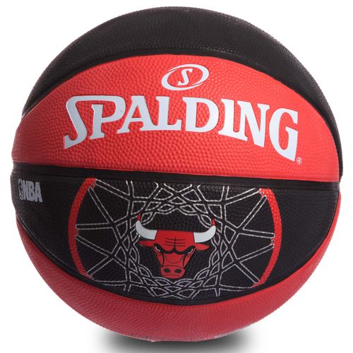 М'яч баскетбольний гумовий №7 SPALDING 83173Z NBA TEAM BULL OUTDOOR (гума, бутил, червоний-чорний)