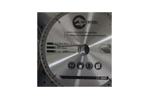 Пильный диск 230 х 60T х 30 мм Intertool | CT-3047