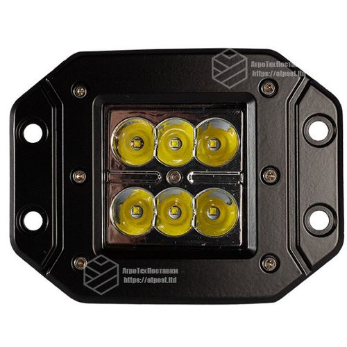 Світлодіодна фара LED (ЛІД) квадратна 18W (6 ламп) (внутрішня) | VTR