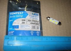 Лампа светодиодная LED софитная C5W 24V T11x39-S8.5 (3 SMD size5050) WHITE | TEMPEST