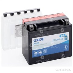 Аккумулятор EXIDE 18Ah-12v ETX16-BS (175х87х155) | L, EN270 (Европа)